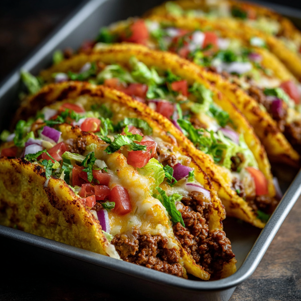 Close-up of melted cheese on tacos