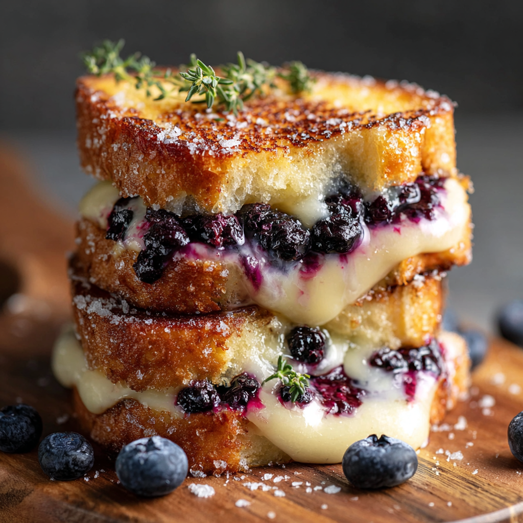 Blueberries simmering in a small saucepan to make a glossy spread
