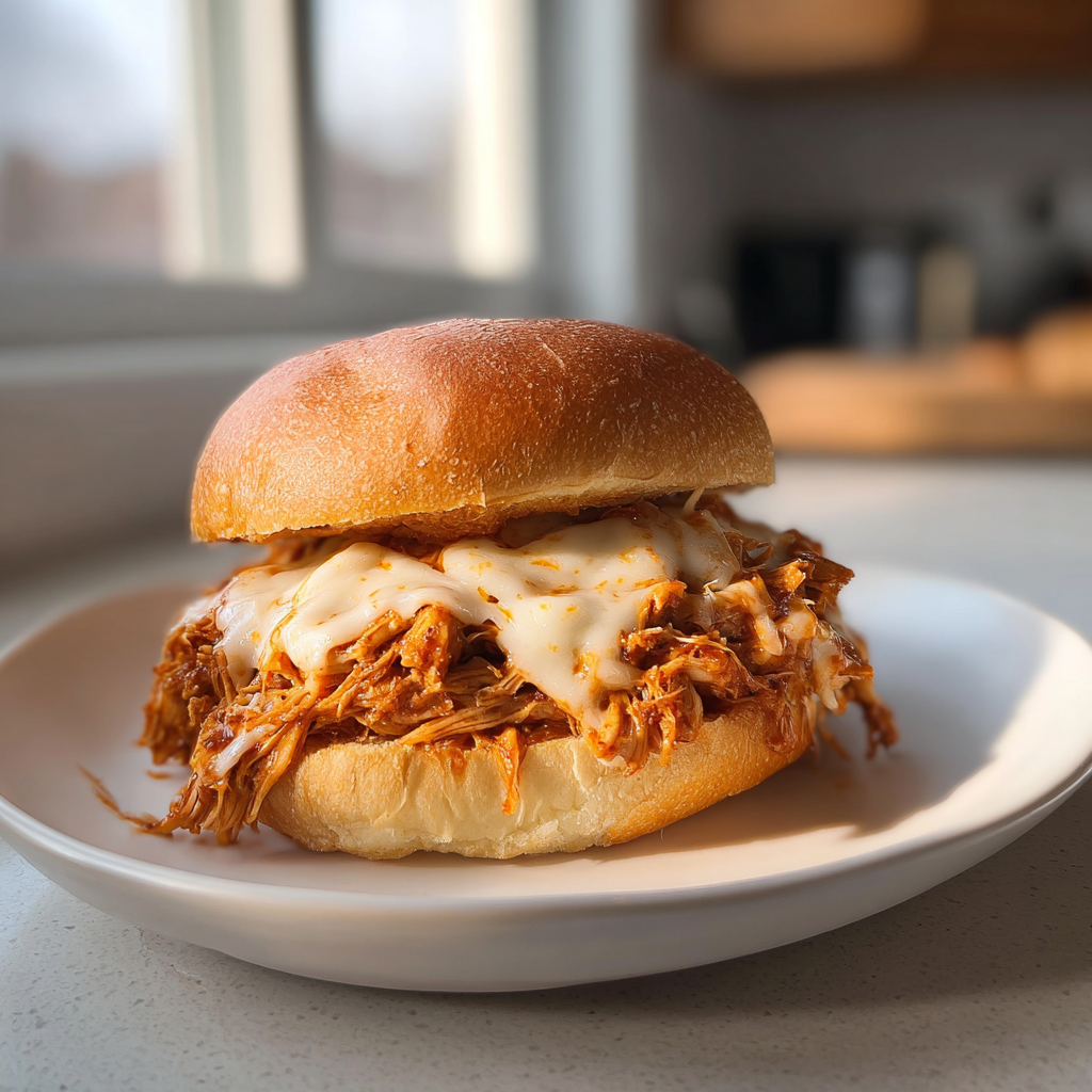 Slow cooker Parmesan garlic chicken in a bowl ready for shredding