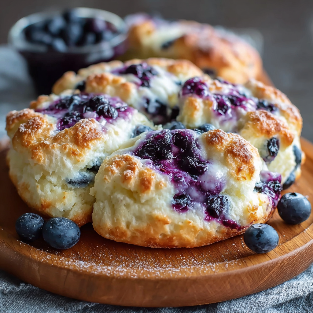 Cottage Cheese Blueberry Cloud Bread fresh from the oven