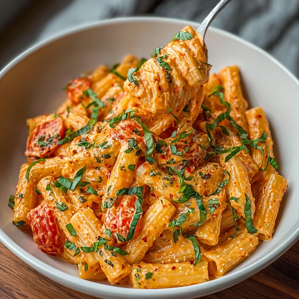 Plated creamy pasta with sprinkle of parmesan