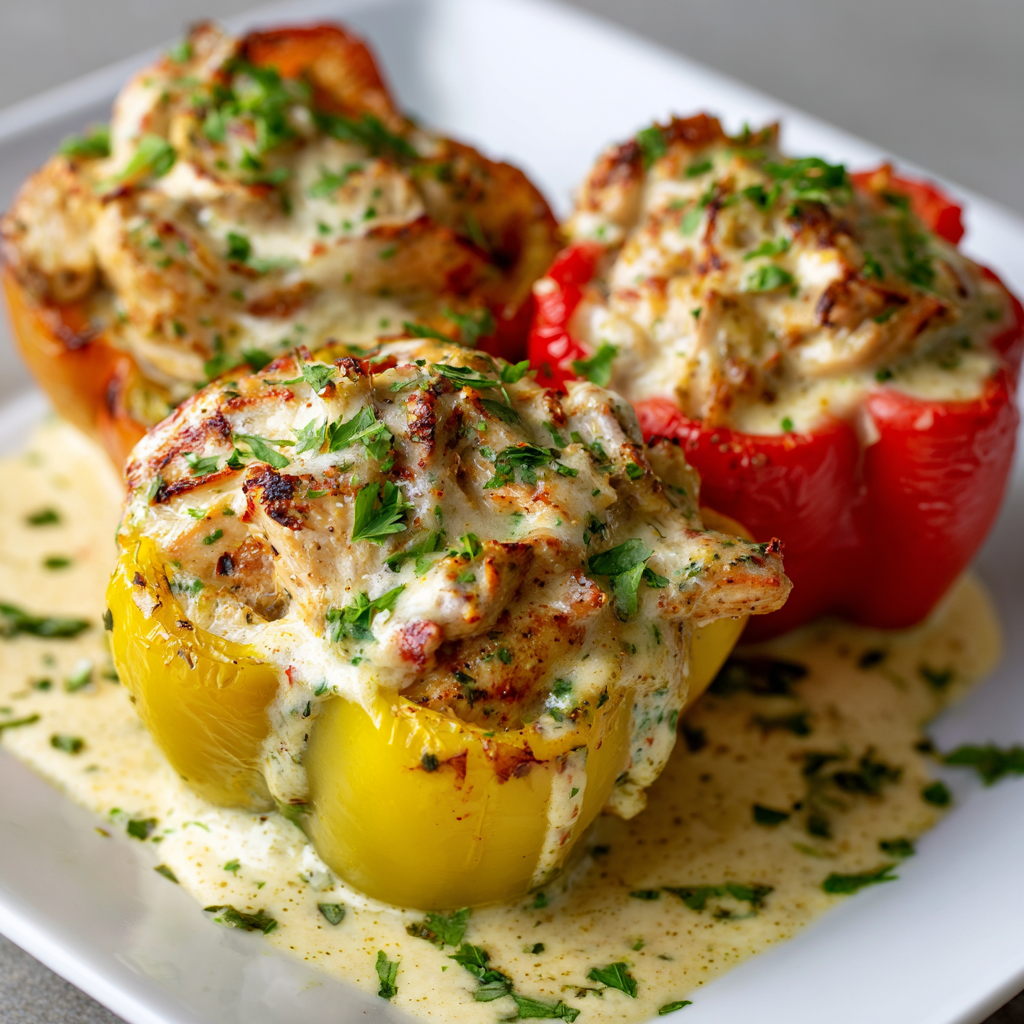 Creamy Chicken Stuffed Peppers