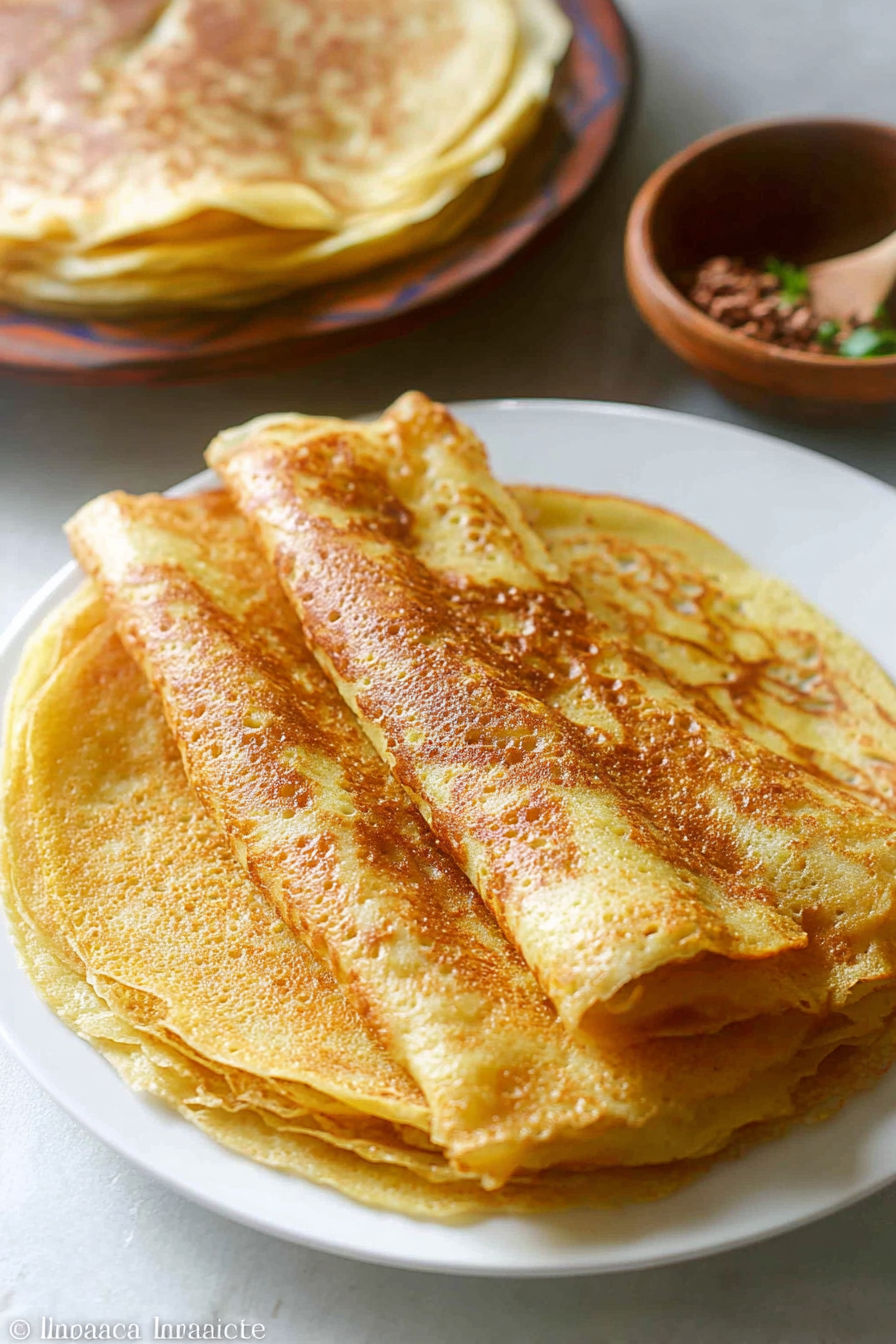 Stack of pancakes with syrup and cinnamon