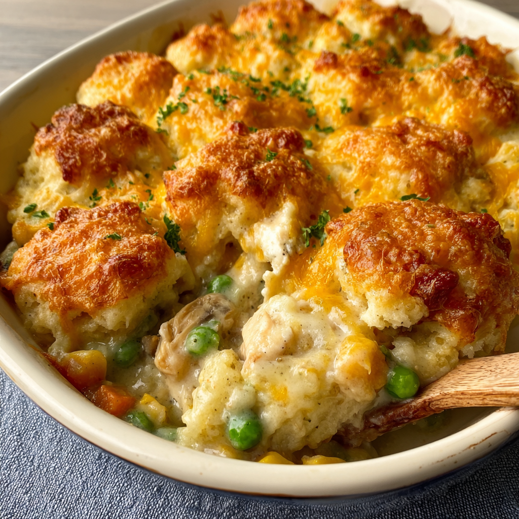 Easy Chicken Cobbler Dinner Casserole