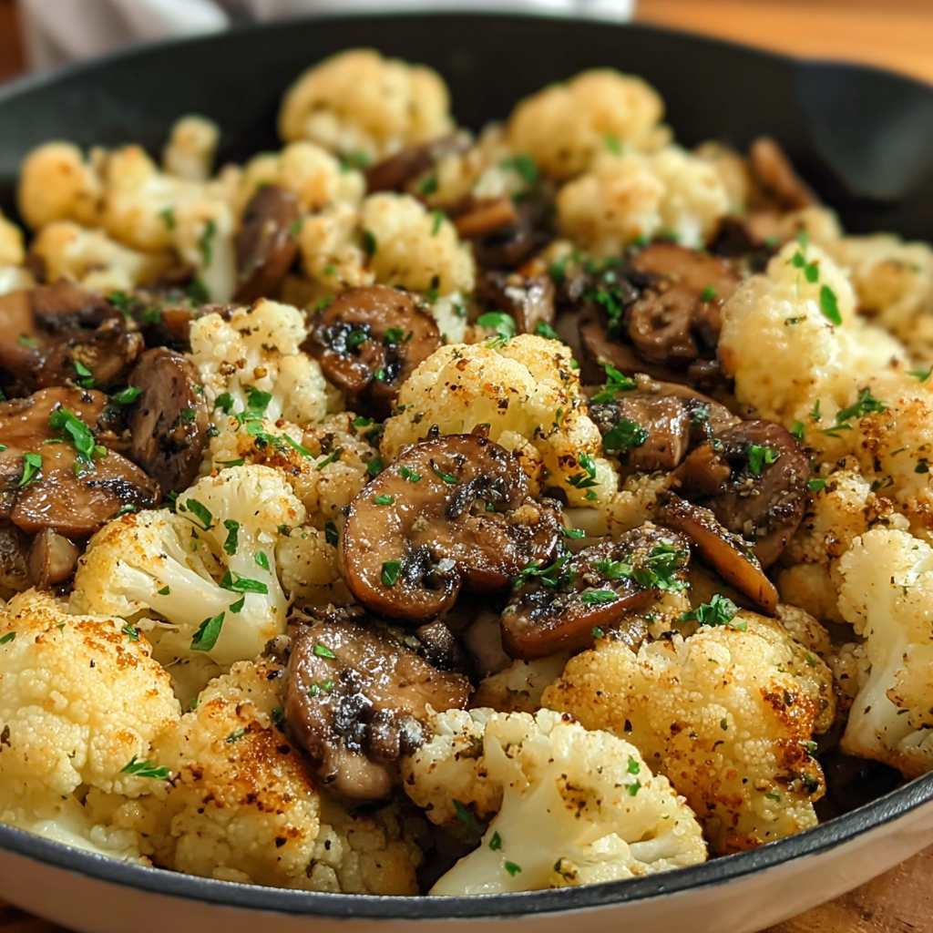 Garlic Cauliflower Mushroom Skillet