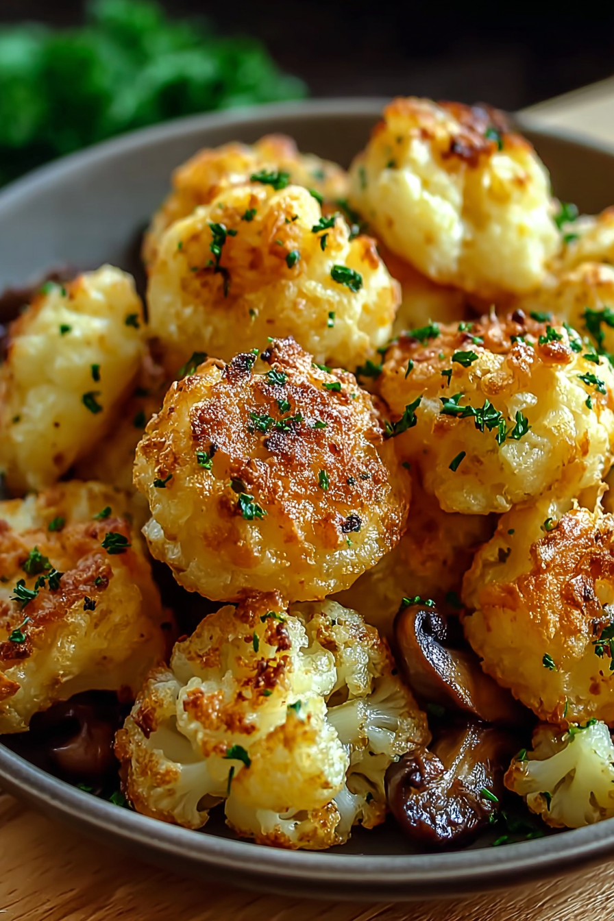 Crispy mashed potato cheese puffs on a baking sheet