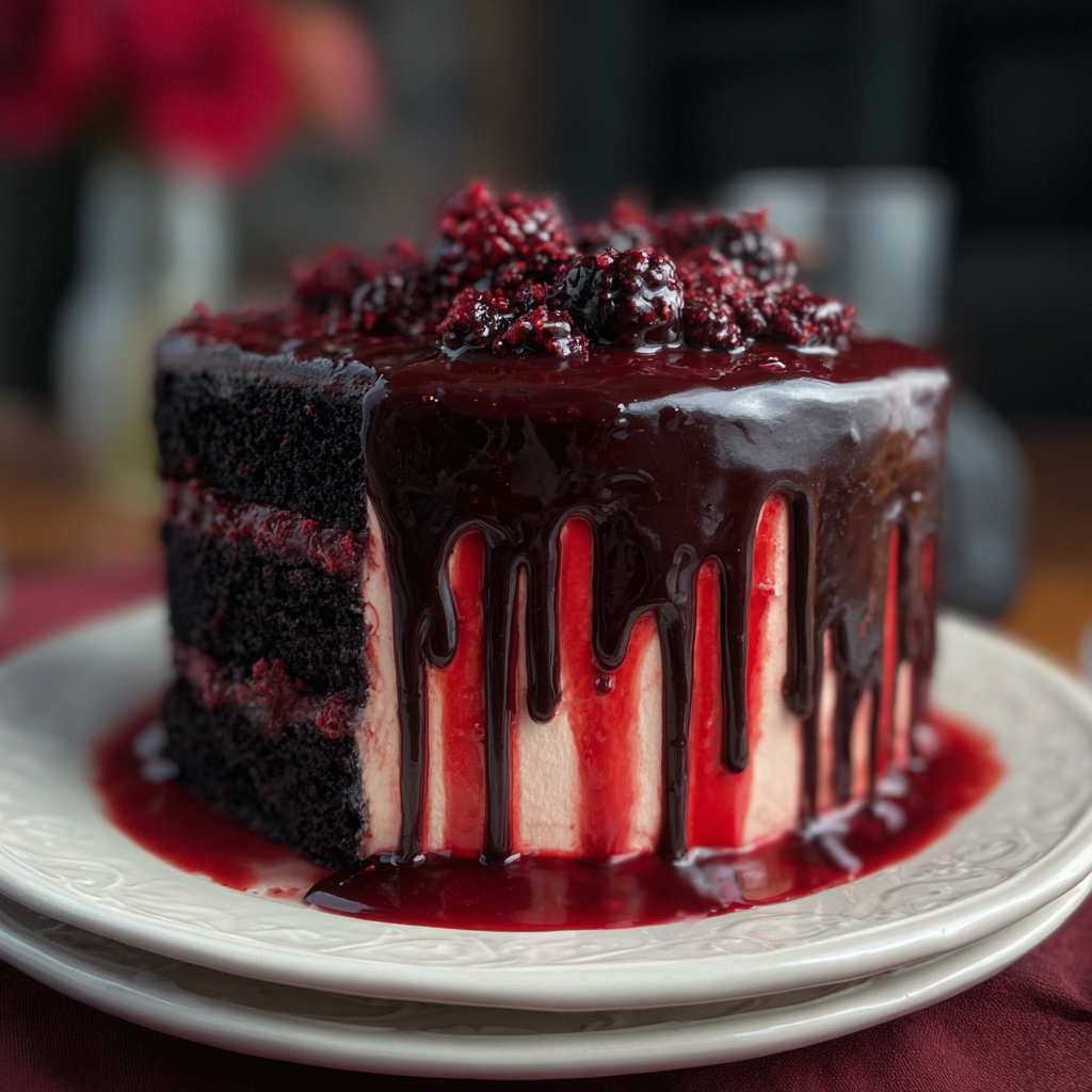 Perfect Vampire Blood Drip Cake