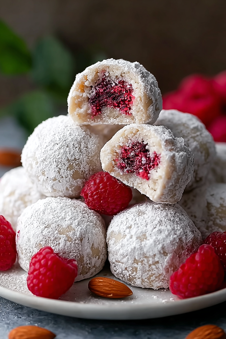 Tray of baked cookies dusted with powdered sugar