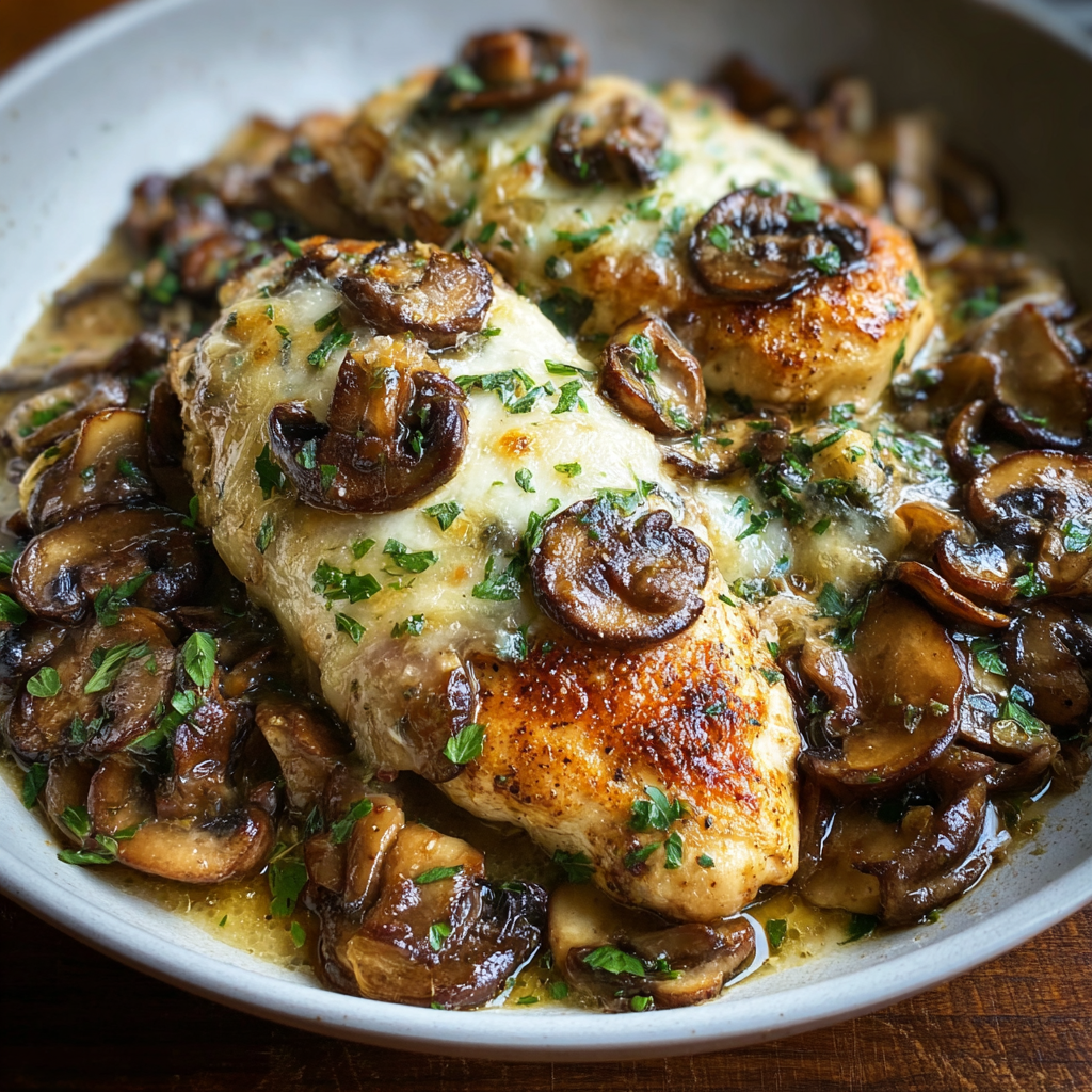Mushroom Asiago Chicken