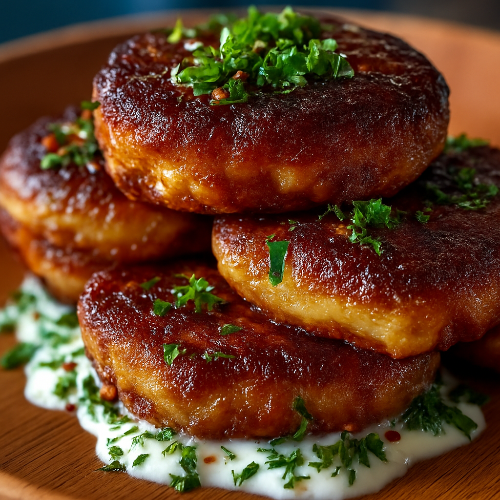 Sausage hashbrown appetizers plated with dipping sauce