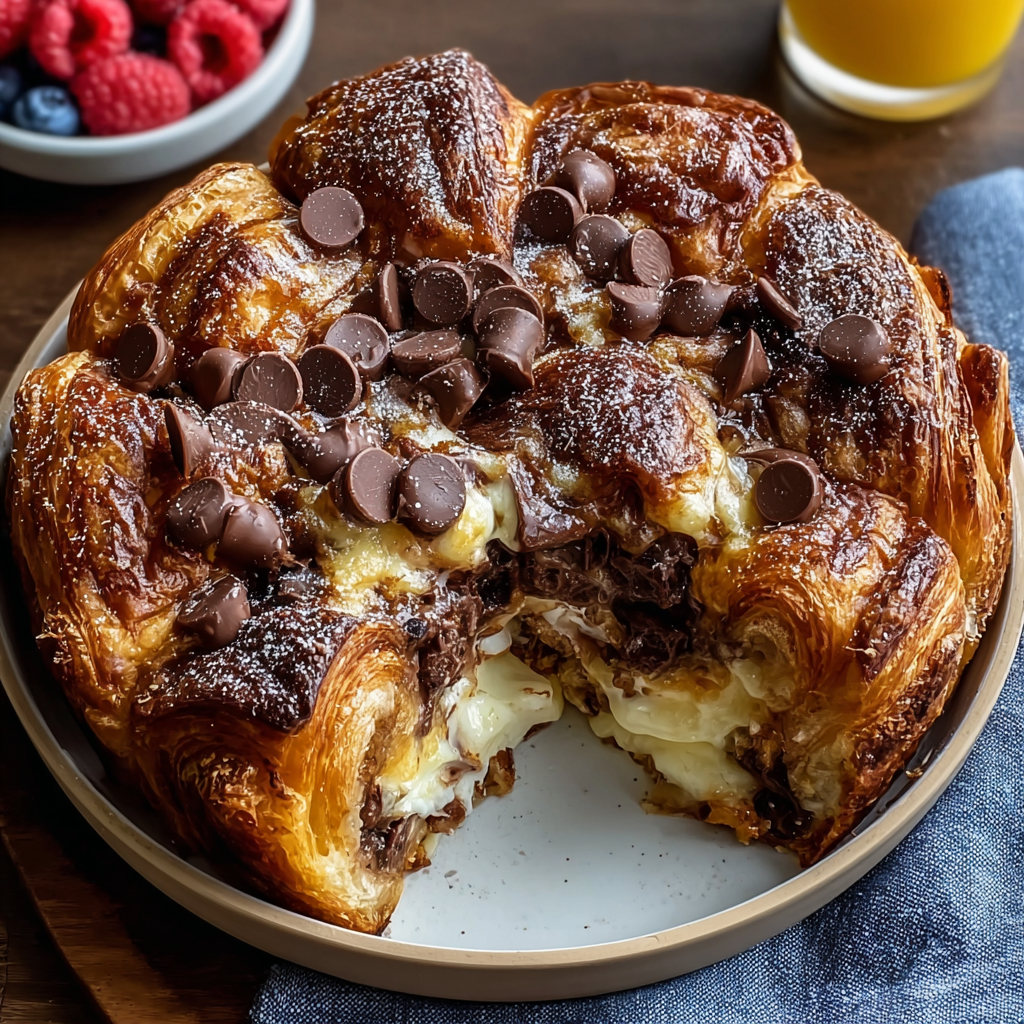 Decadent Chocolate Croissant Breakfast Bake