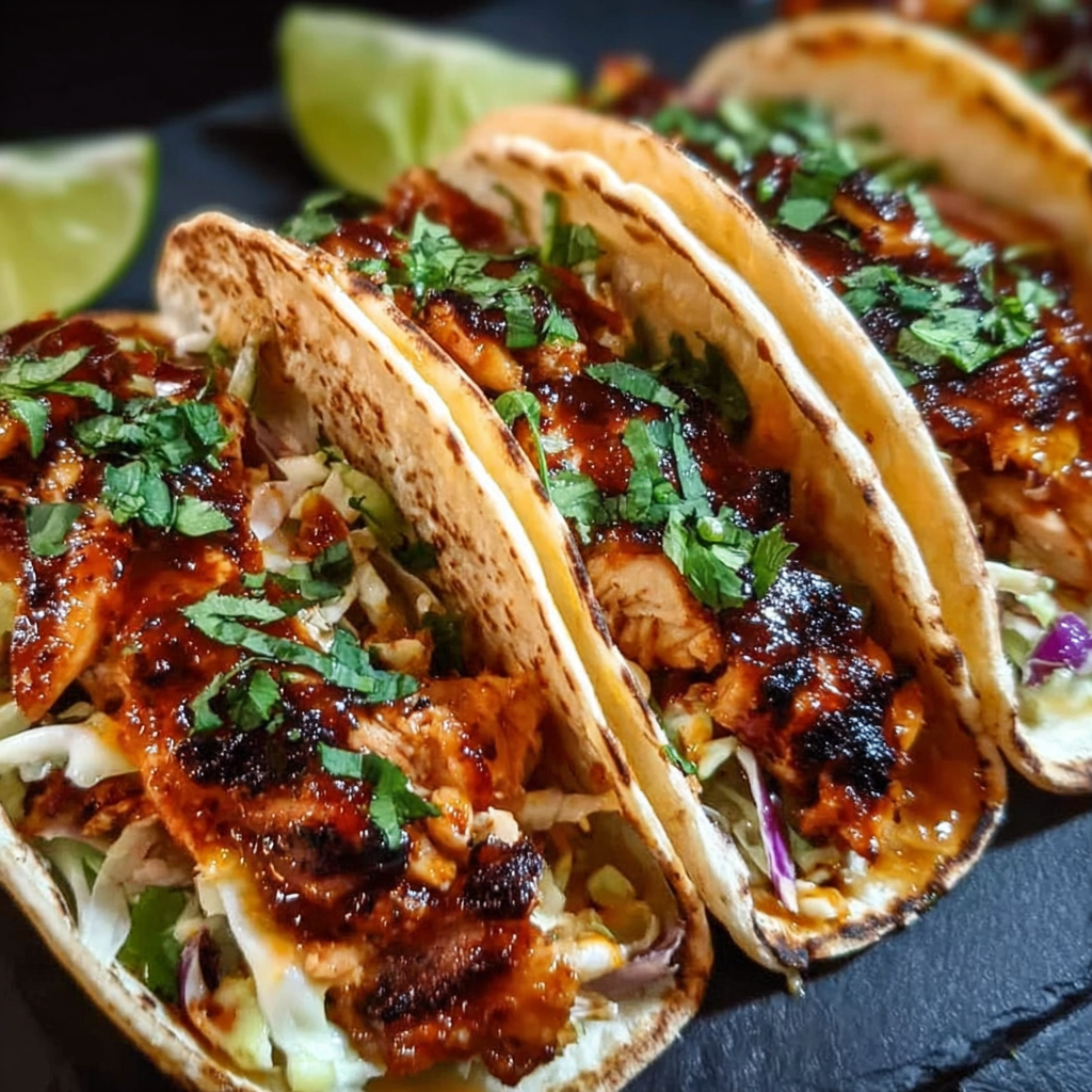 Sizzling garlic butter honey BBQ chicken in skillet