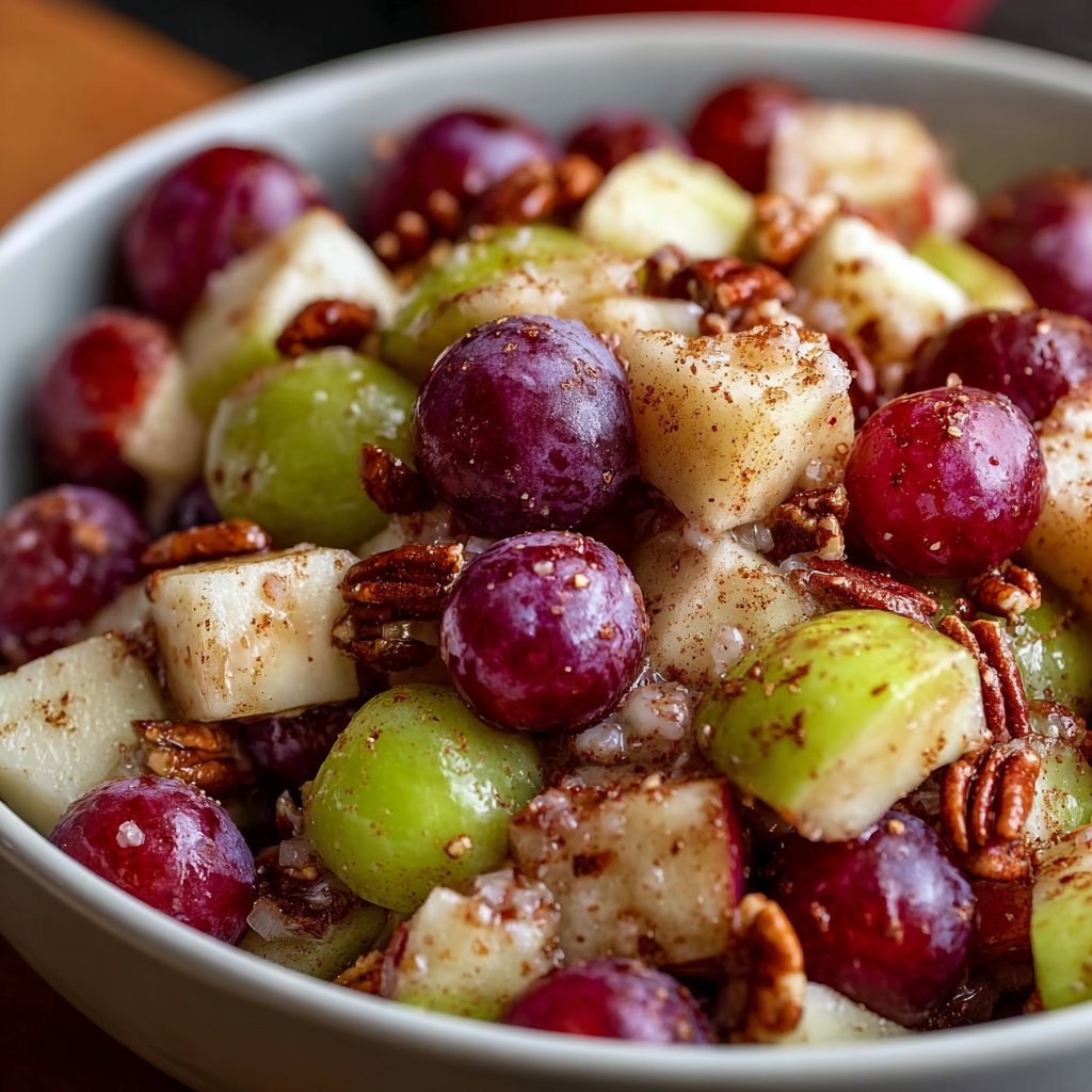 Fresh apples and grapes ready to be tossed