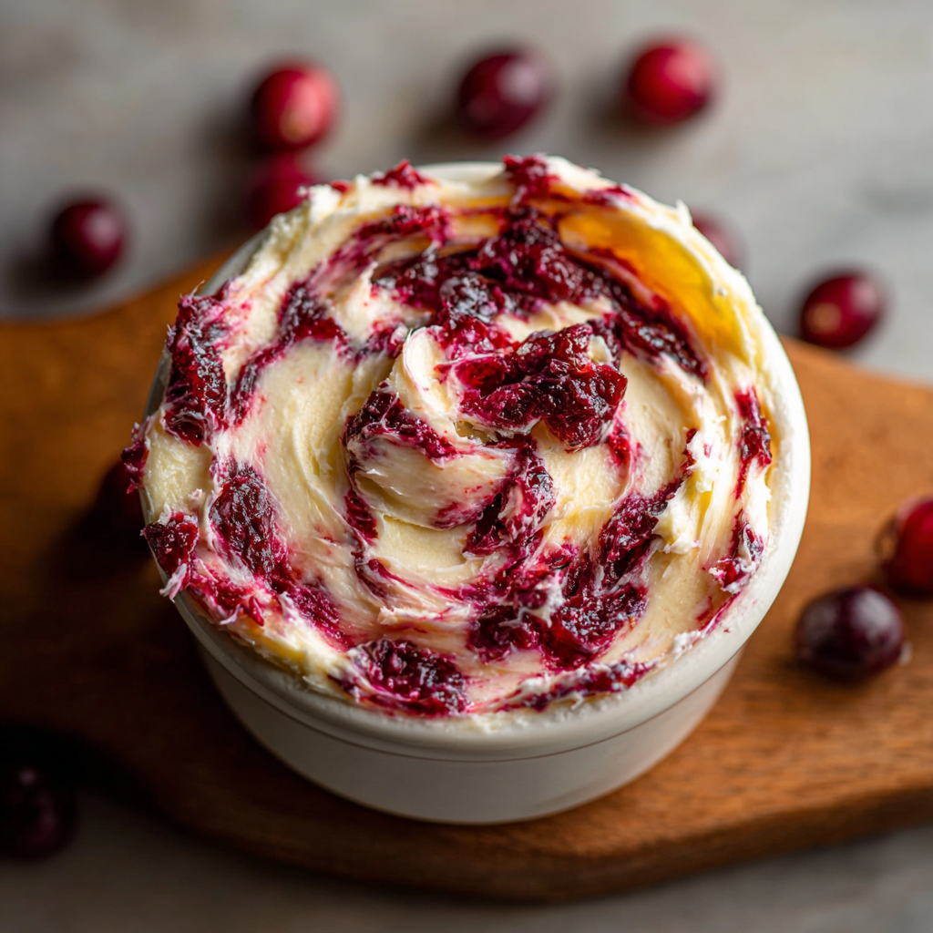 Cranberry honey butter in a small bowl