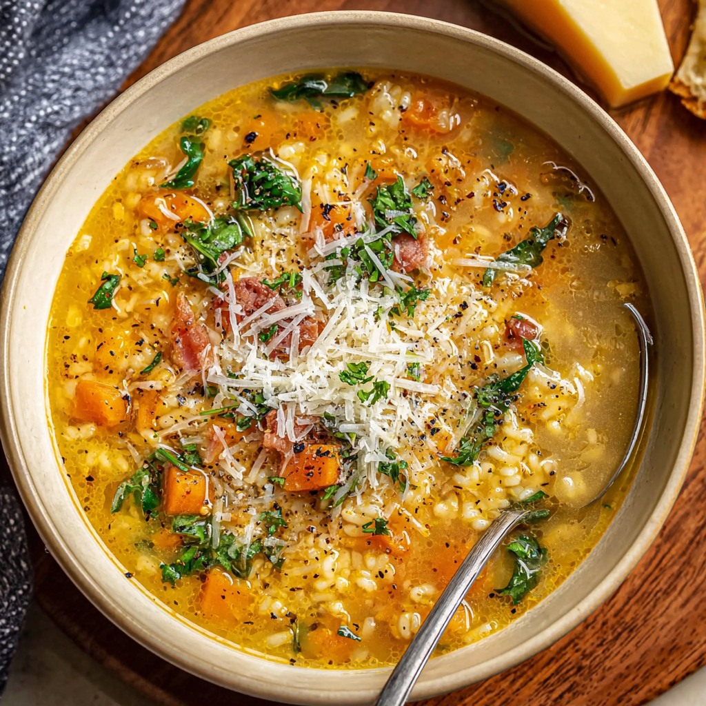 bowl of Italian penicillin soup with parsley