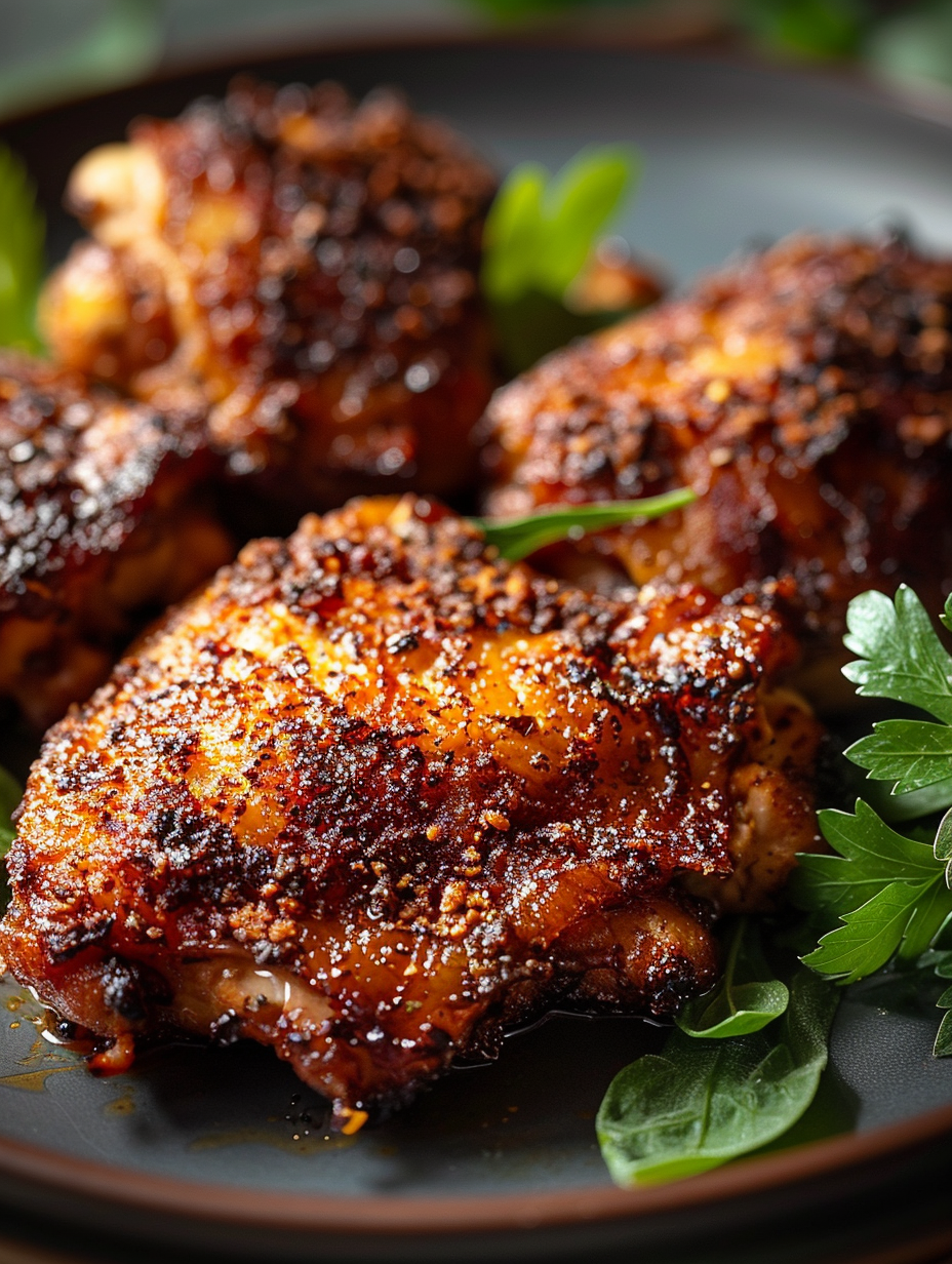 Crispy Irish chicken thighs on a wire rack