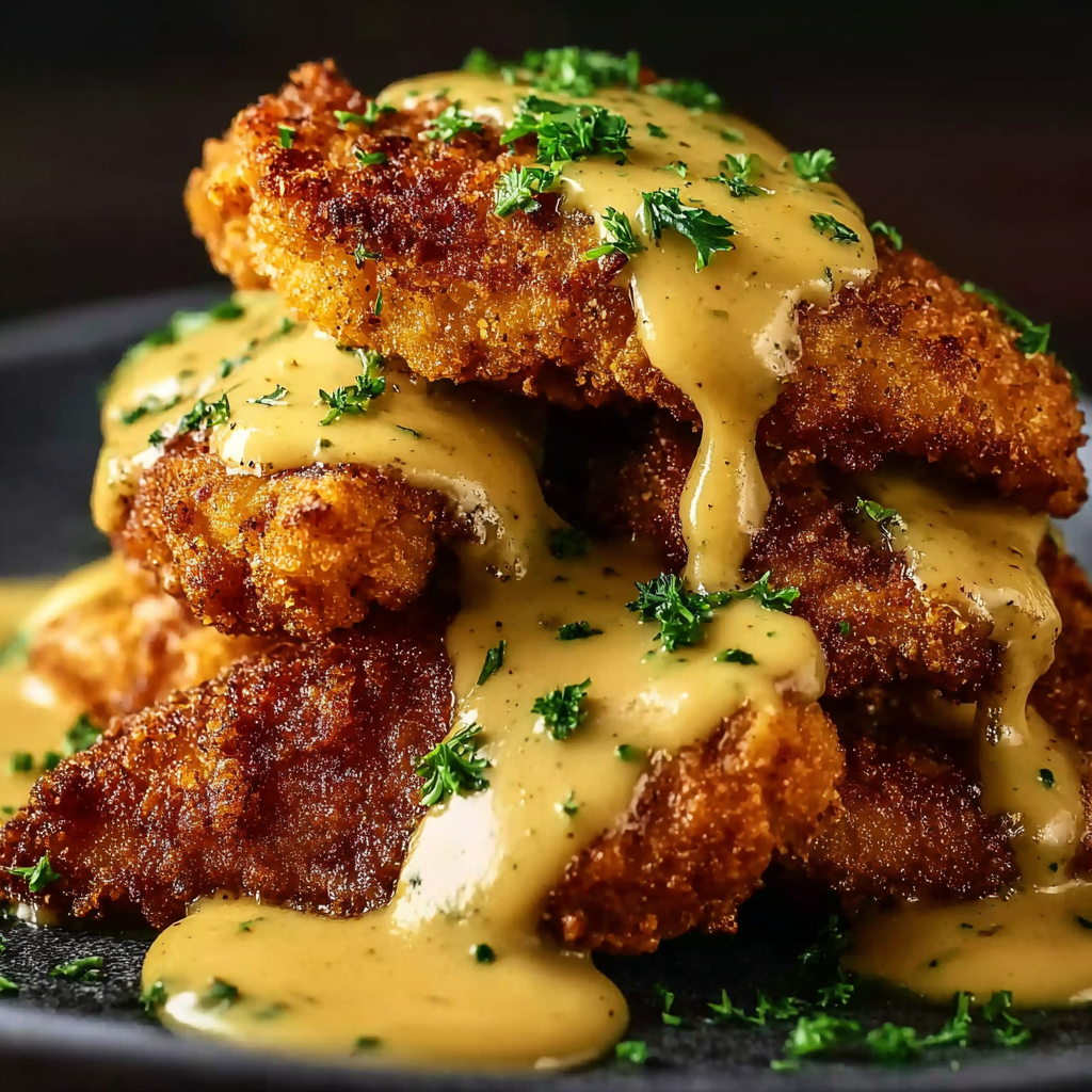 Close-up of mustard-cheddar sauce in a small saucepan