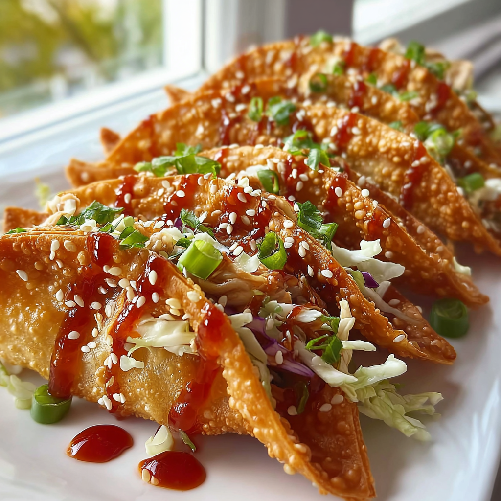 Crispy Chicken Wonton Tacos