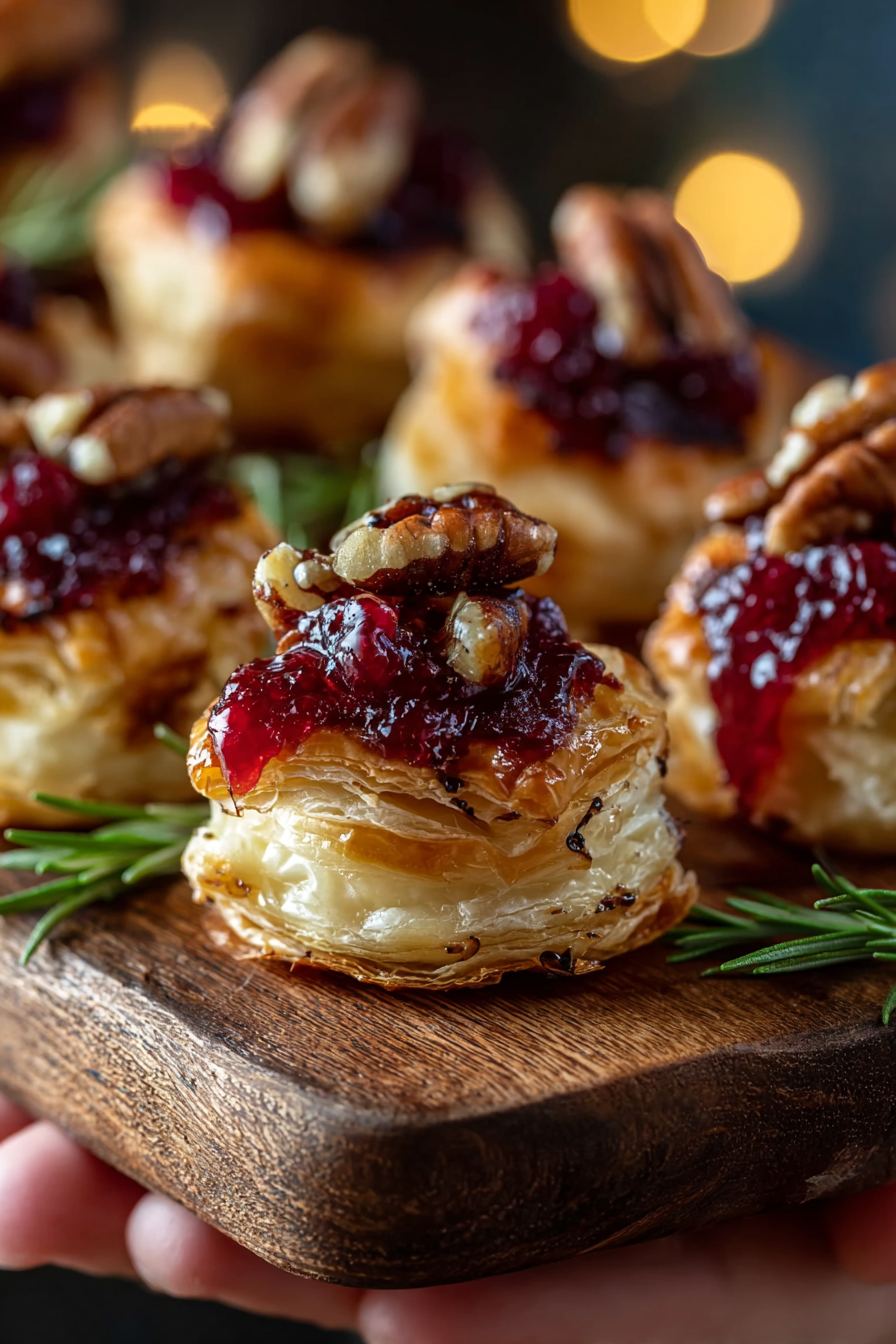 Two hands placing puff pastry squares into mini muffin tin