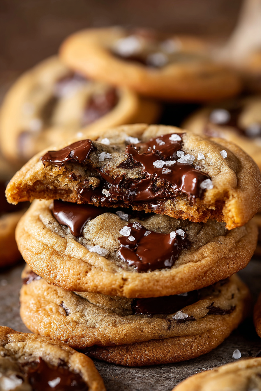 Stack of Christmas Crack Cookies with toffee bits