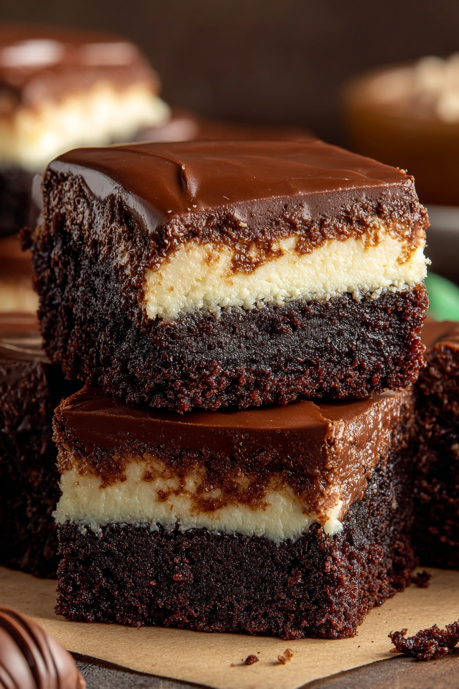 Baileys brownies with glossy ganache