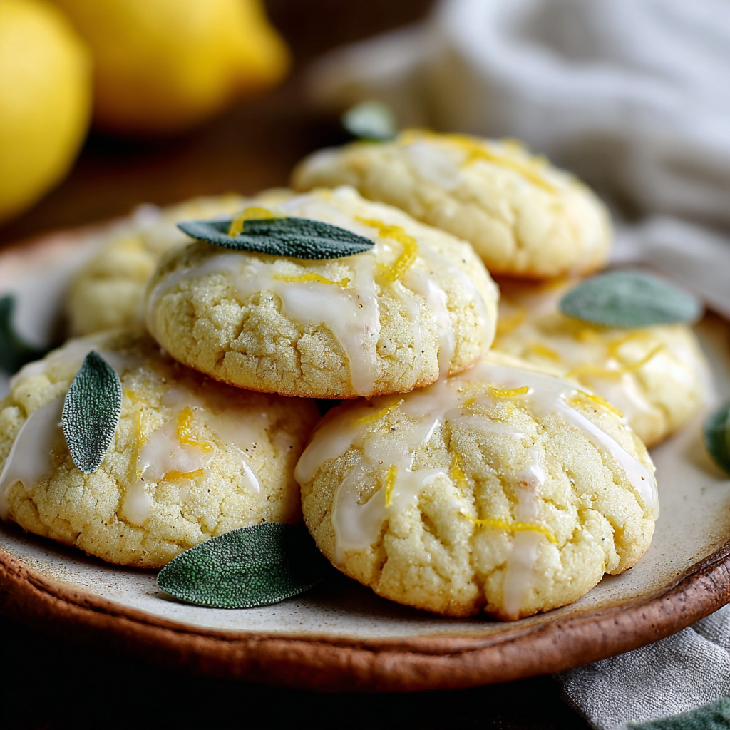 Ricotta cookies on a cooling rack with lemon glaze