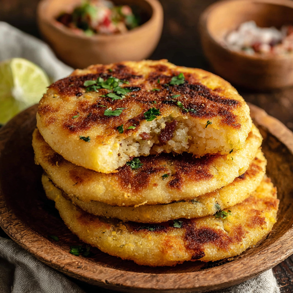 Platter of stuffed gorditas with fillings
