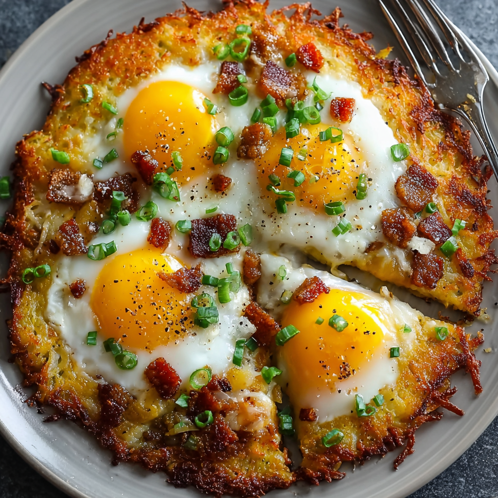 Closeup of a slice of breakfast pizza with egg