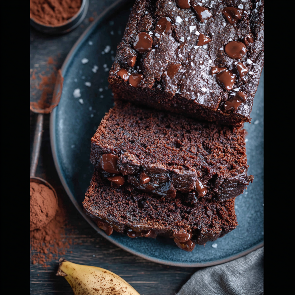 Close up of bruleed banana on top of the loaf