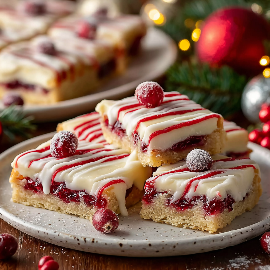 Christmas Cherry Bars on a cooling rack