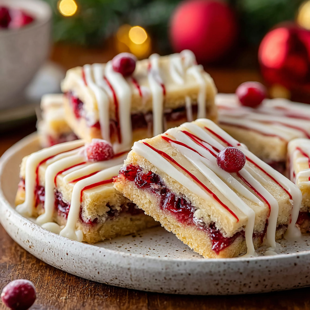 Close-up of cherry and white chocolate crumble