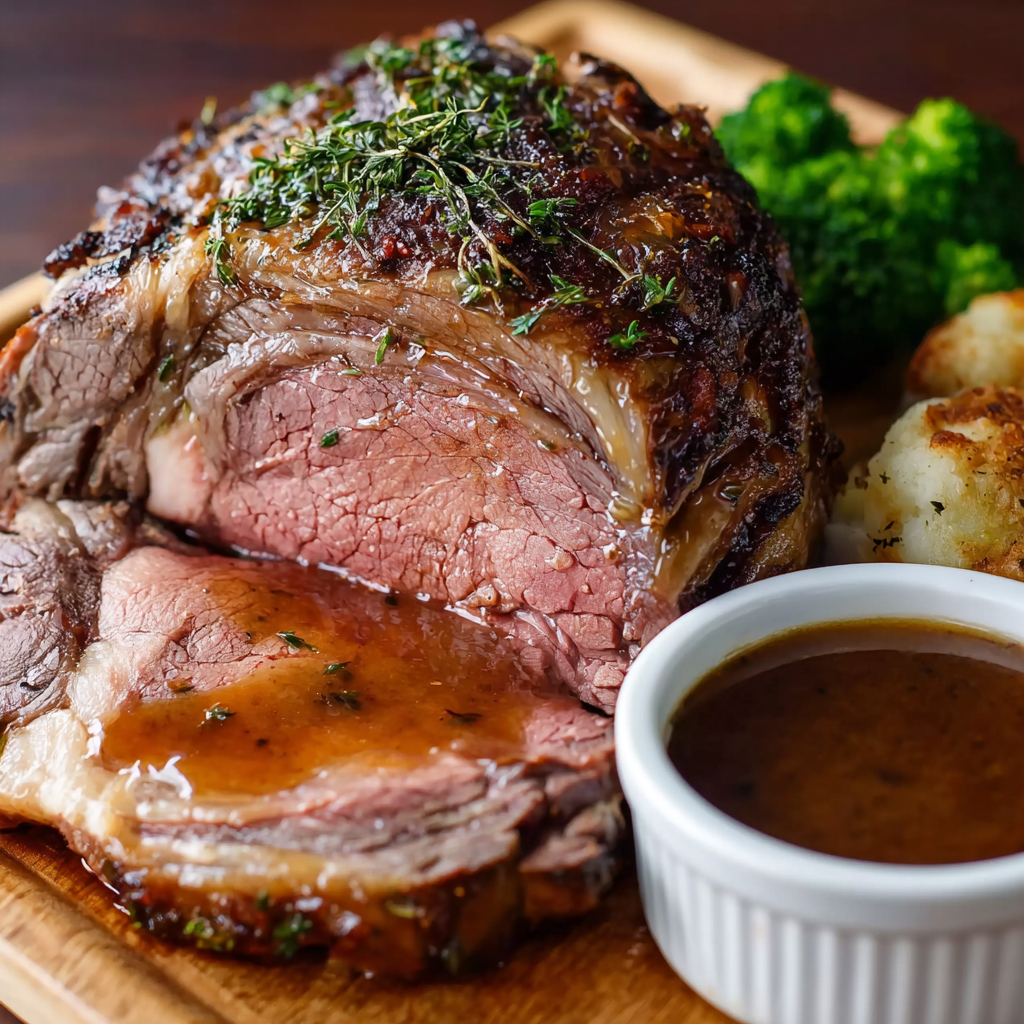 Deglazed roasting pan with juices