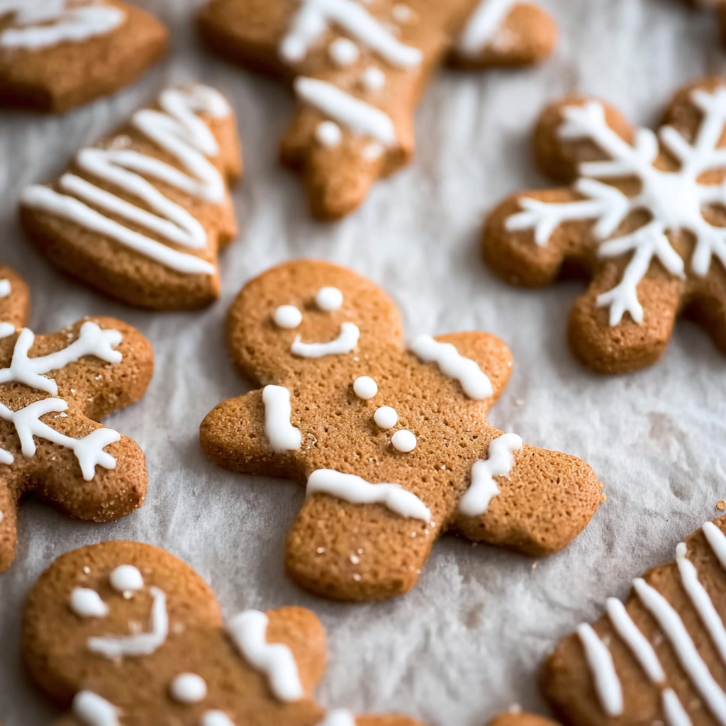 Gingerbread cookies on baking sheet