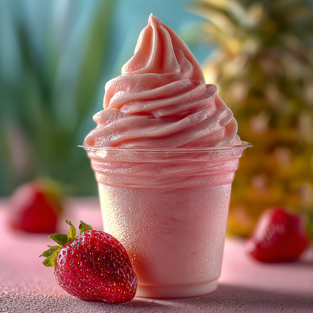 Close-up of strawberry swirl texture