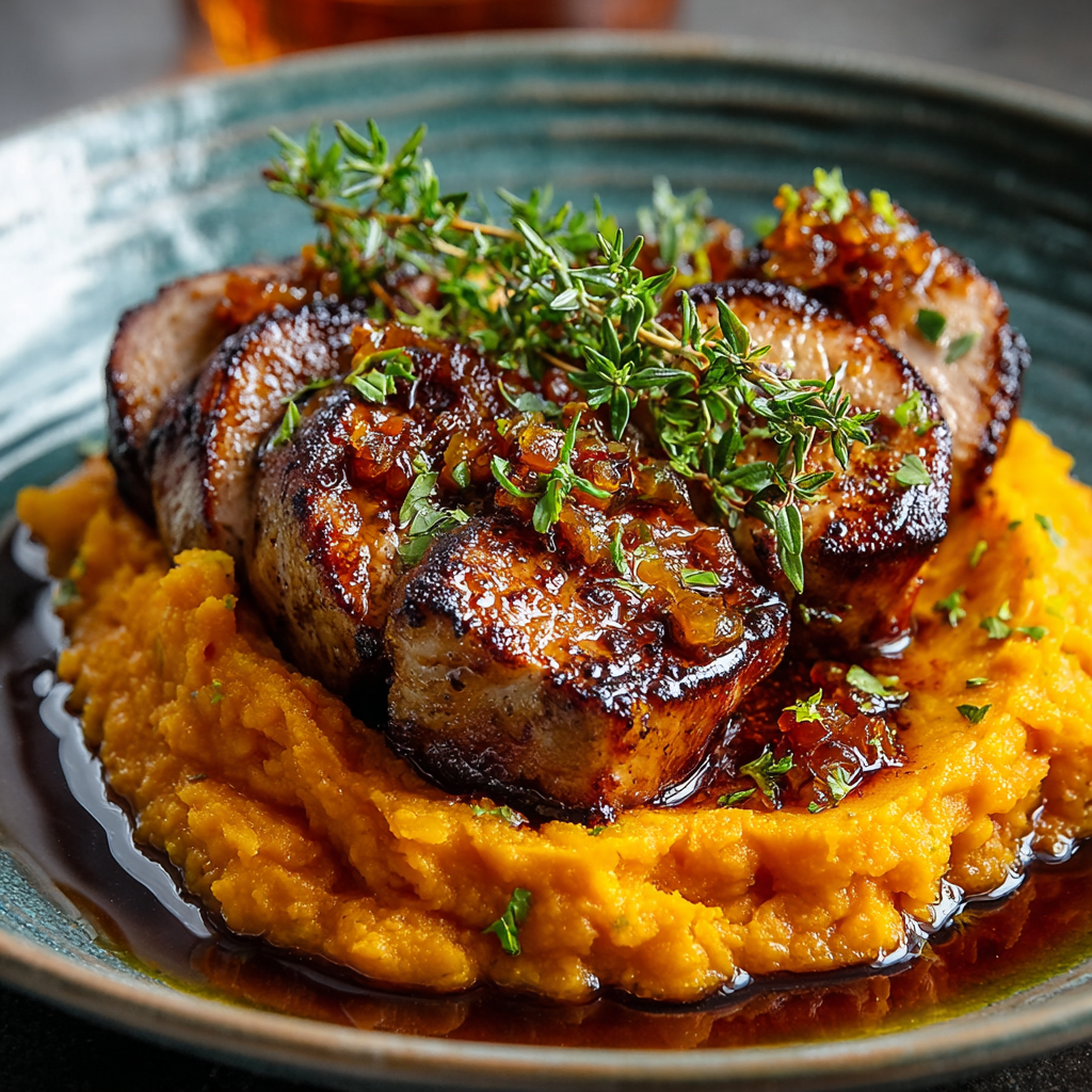 Mashed sweet potatoes with cinnamon