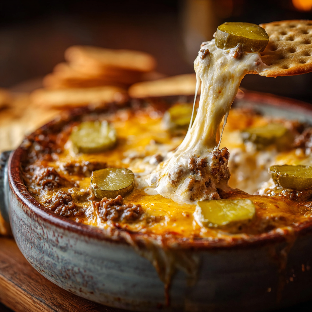 Slow cooker filled with melted Big Mac dip
