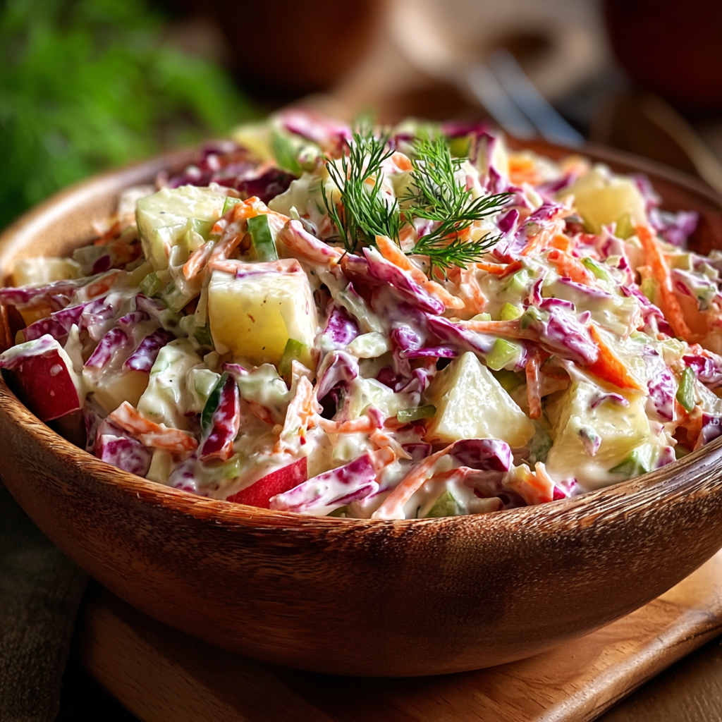 Cranberry Apple Coleslaw in a bowl with cranberries on top