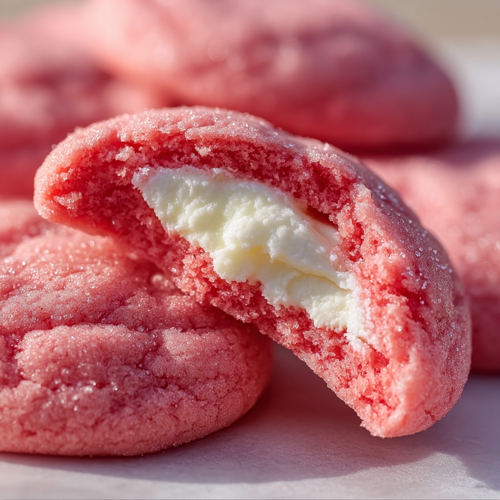 Close-up of cookie with cream cheese center