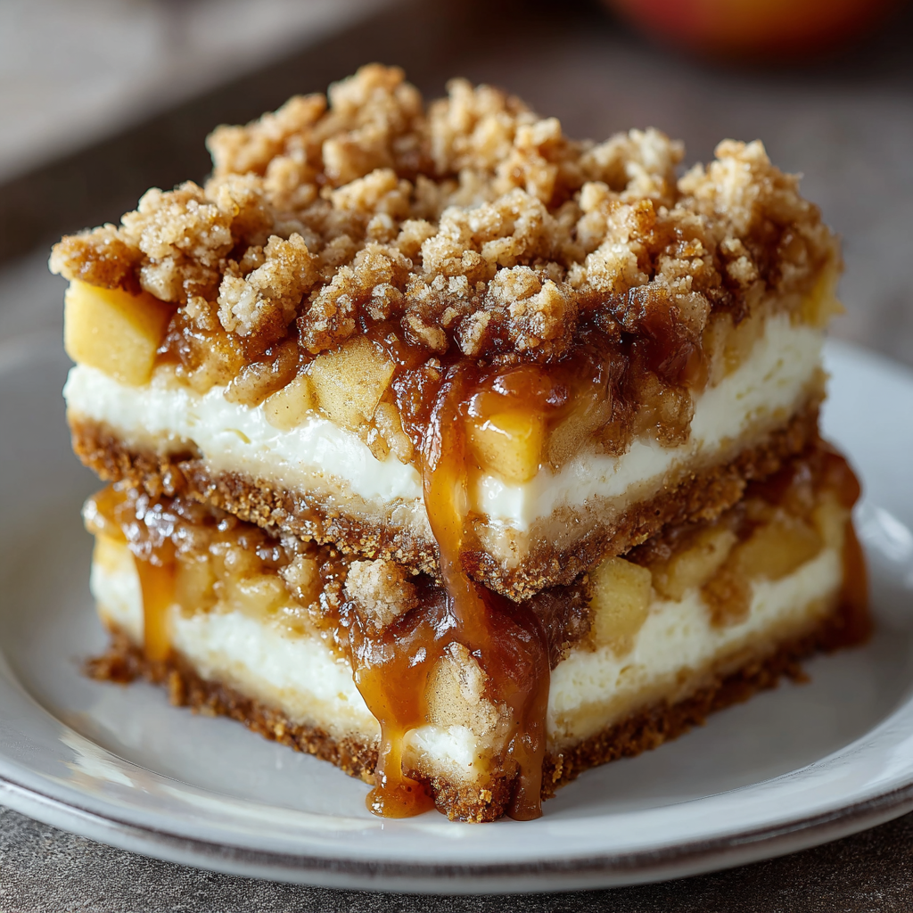 Apple Crisp Cheesecake Bars