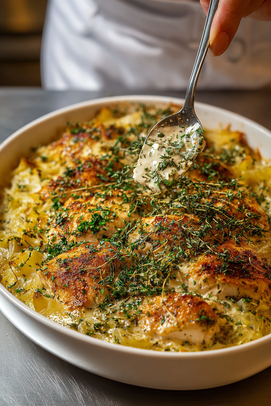 Prepared ingredients for chicken casserole laid out on counter