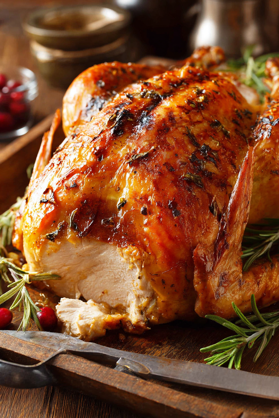 Roast turkey on a platter