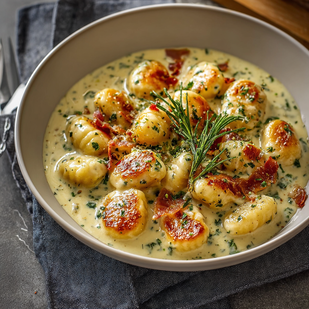 Millionaire Gnocchi with Creamy Sauce