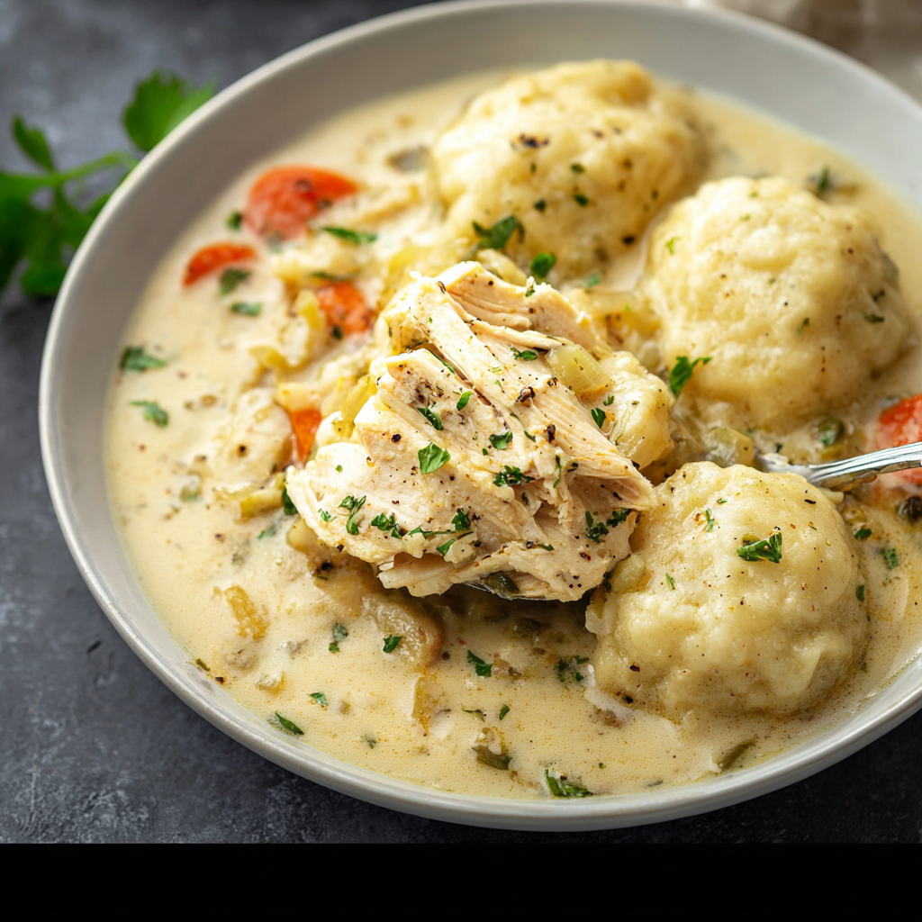 Close-up of dumplings cooking in broth