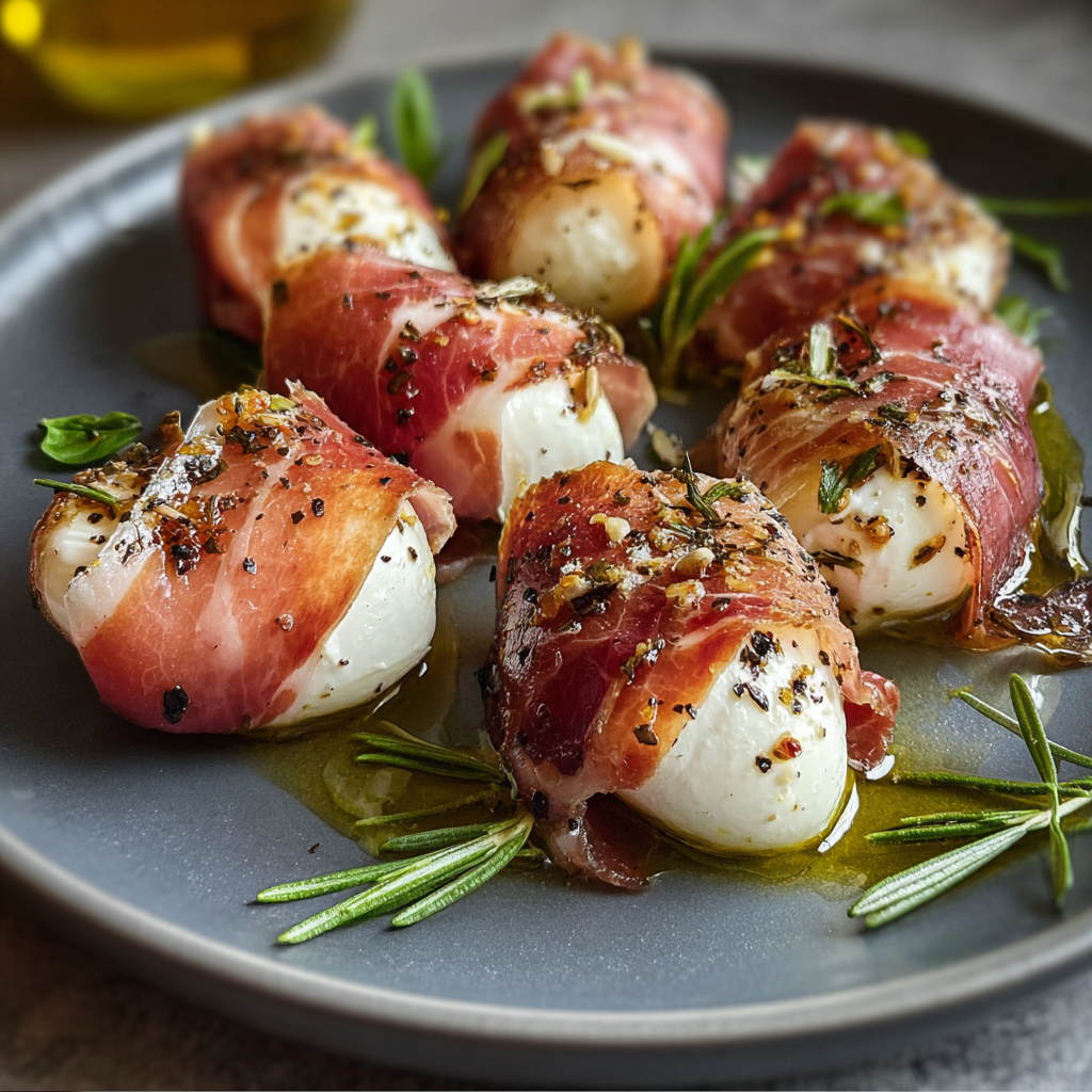 Prosciutto Wrapped Mozzarella Bites