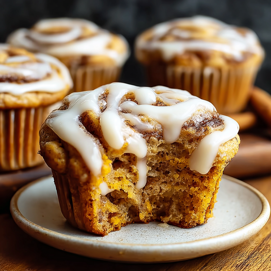 Pumpkin Cinnamon Roll Muffins