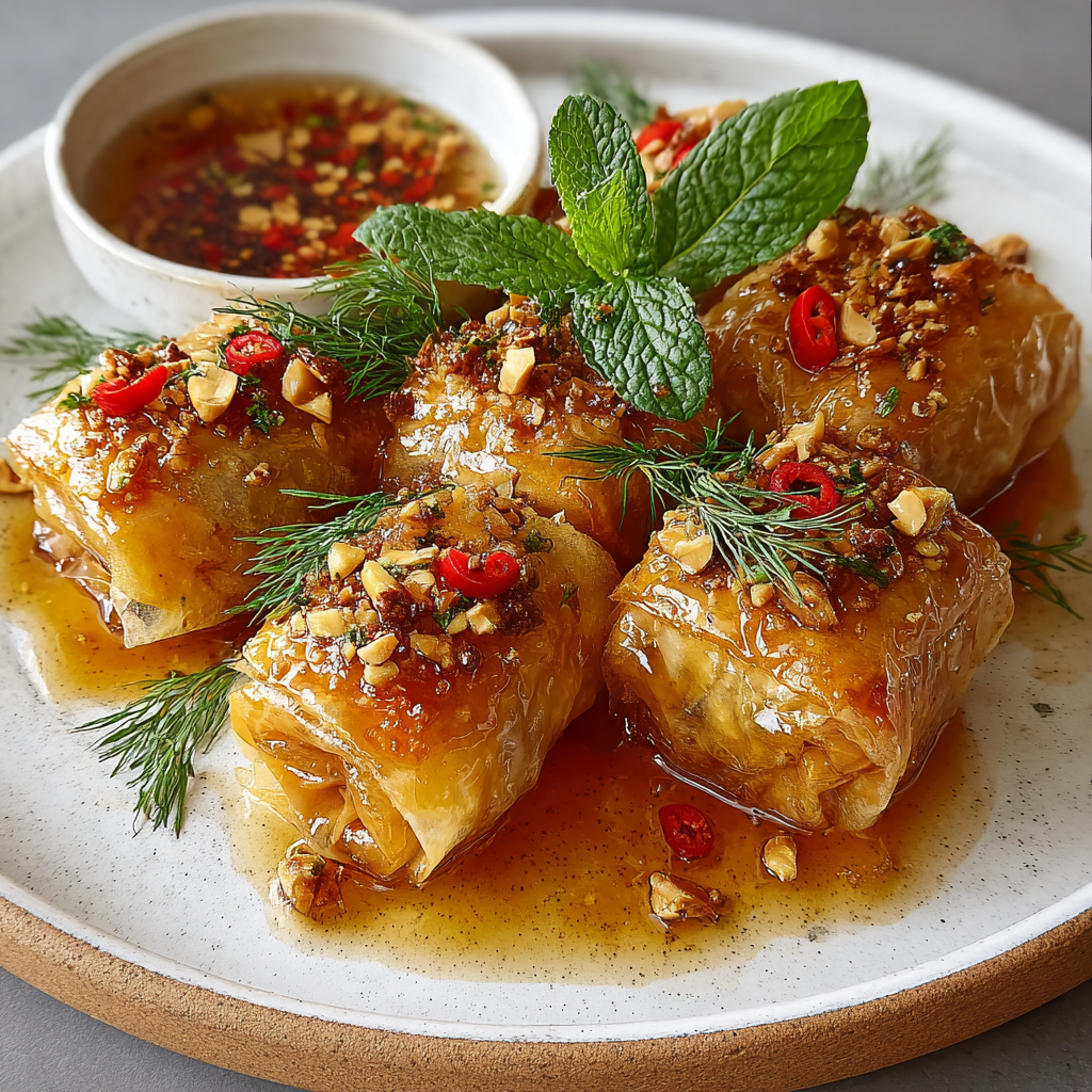Golden oven fried feta rolls on a baking sheet