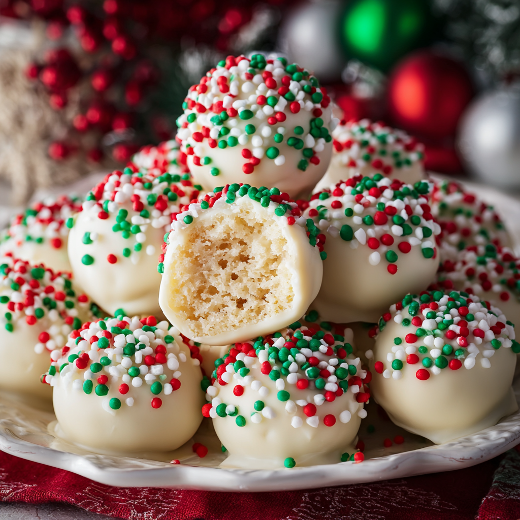 White chocolate coated rice crispy balls on parchment