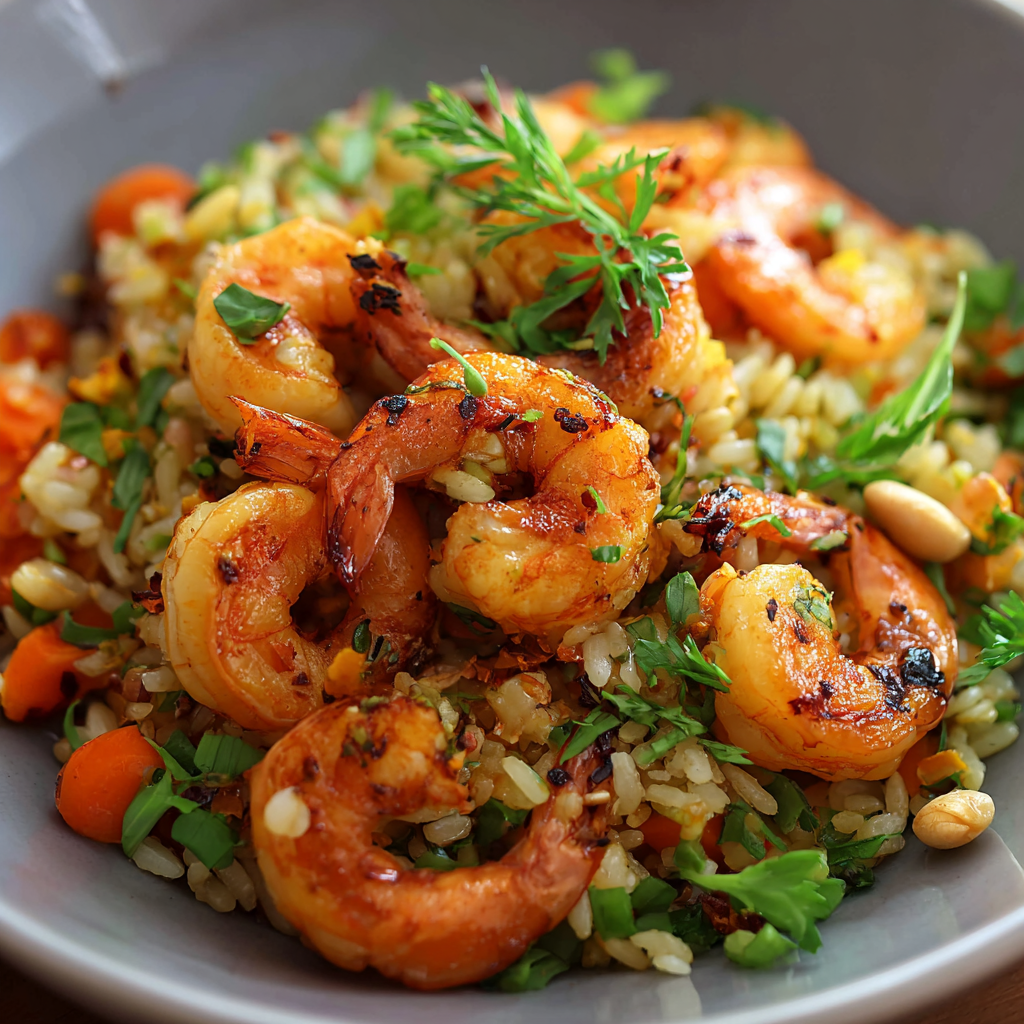 Riz frit aux crevettes