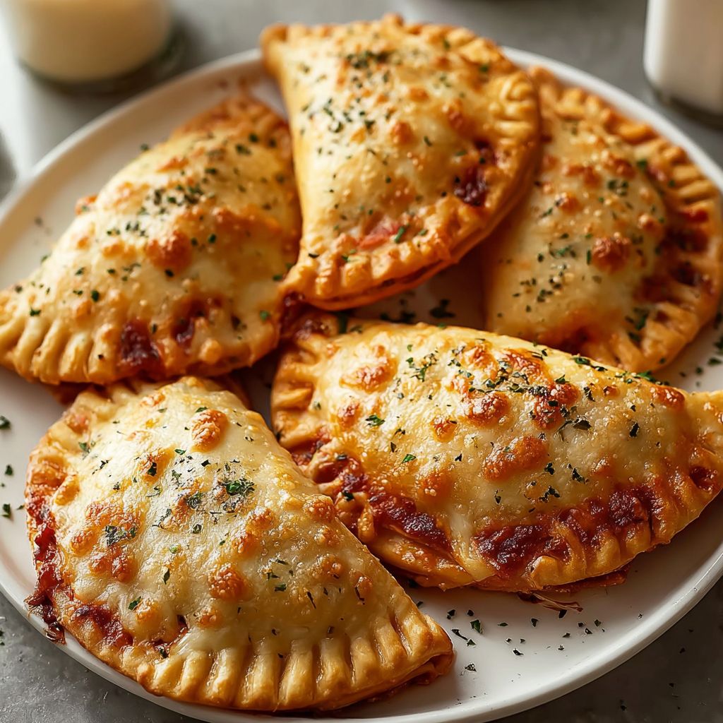 High Protein Pizza Hot Pockets on a baking tray