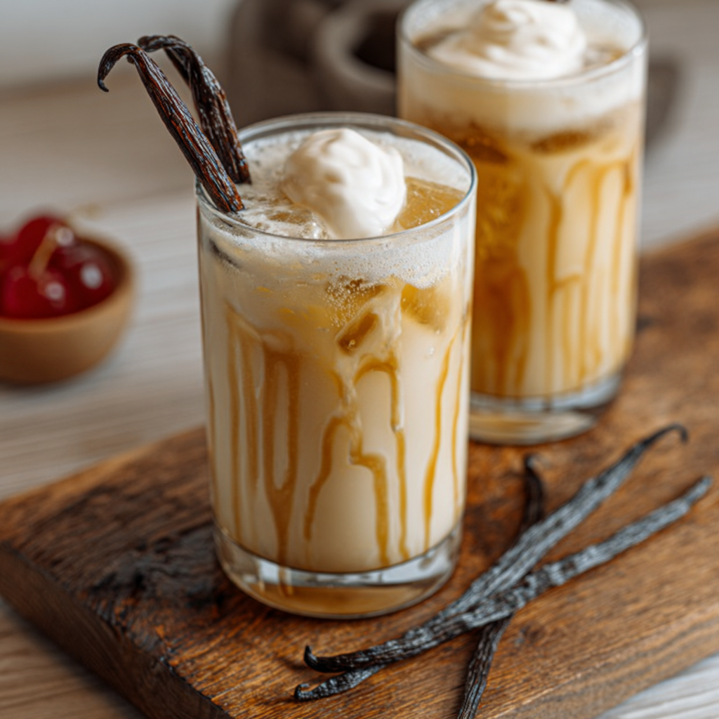 Close up of cream soda and vanilla notes